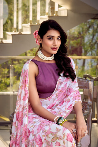 weightless-marbal-sarees-floral-print-with-pearl-lace-border-color-pink-4