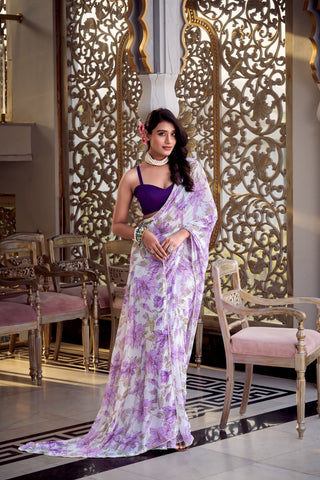 weightless-marbal-sarees-floral-print-with-pearl-lace-border-color-purple-1