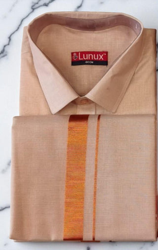 2-3 Days Delivery! Traditional Wear Tissue Cotton Shirt and  Dhotti, Vesti, Vetti with Pocket and Velcro work (Copy)