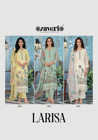 zaveri-larisa-soft-organza-kurti-pant-dupatta-set-with-embroidery-digital-print-work