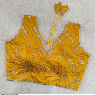 zigzag-georgette-crochet-embroidery-work-blouse-Yellow