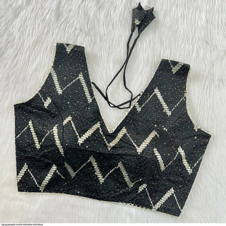 zigzag-georgette-crochet-embroidery-work-blouse-black