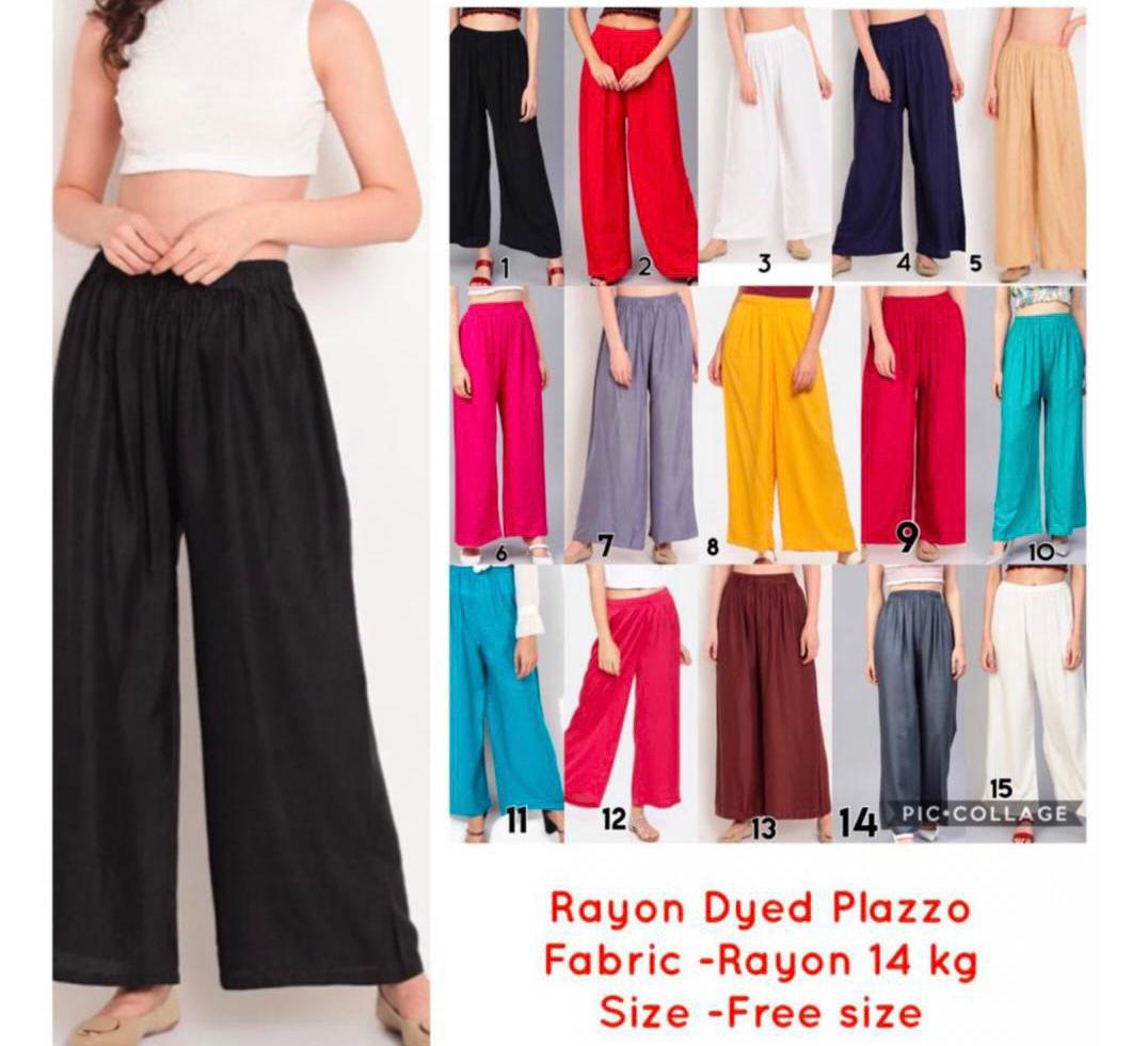 Rayon Casual Wear Ladies Maroon Palazzo Pants, Size: Free at Rs