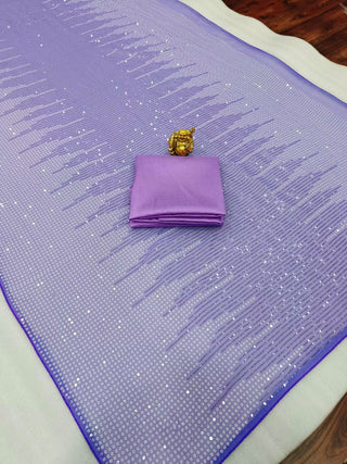 Purple Sequins Saree