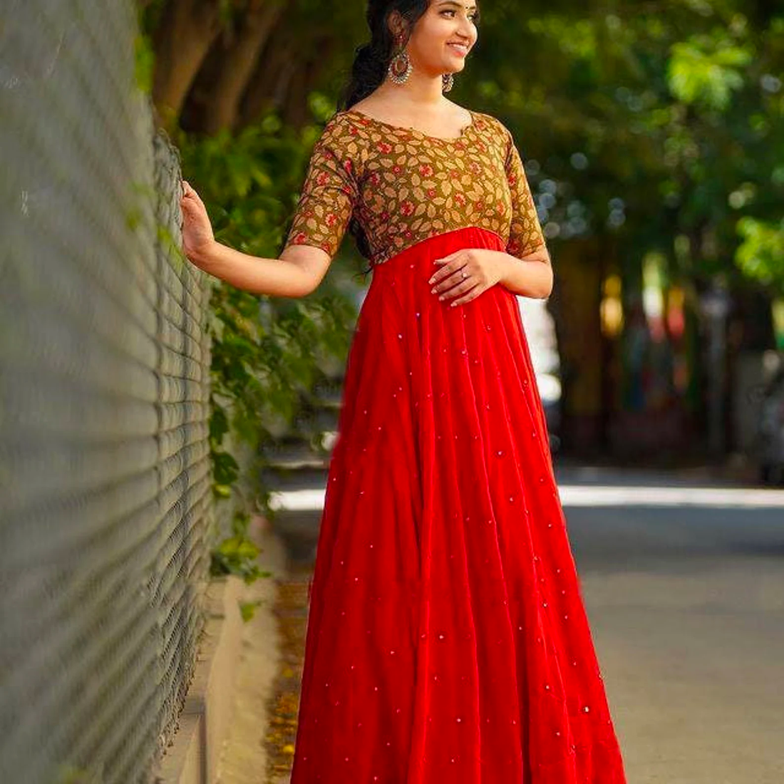 New kalamkari gown Fabric - American... - GS Fashion Design | Facebook
